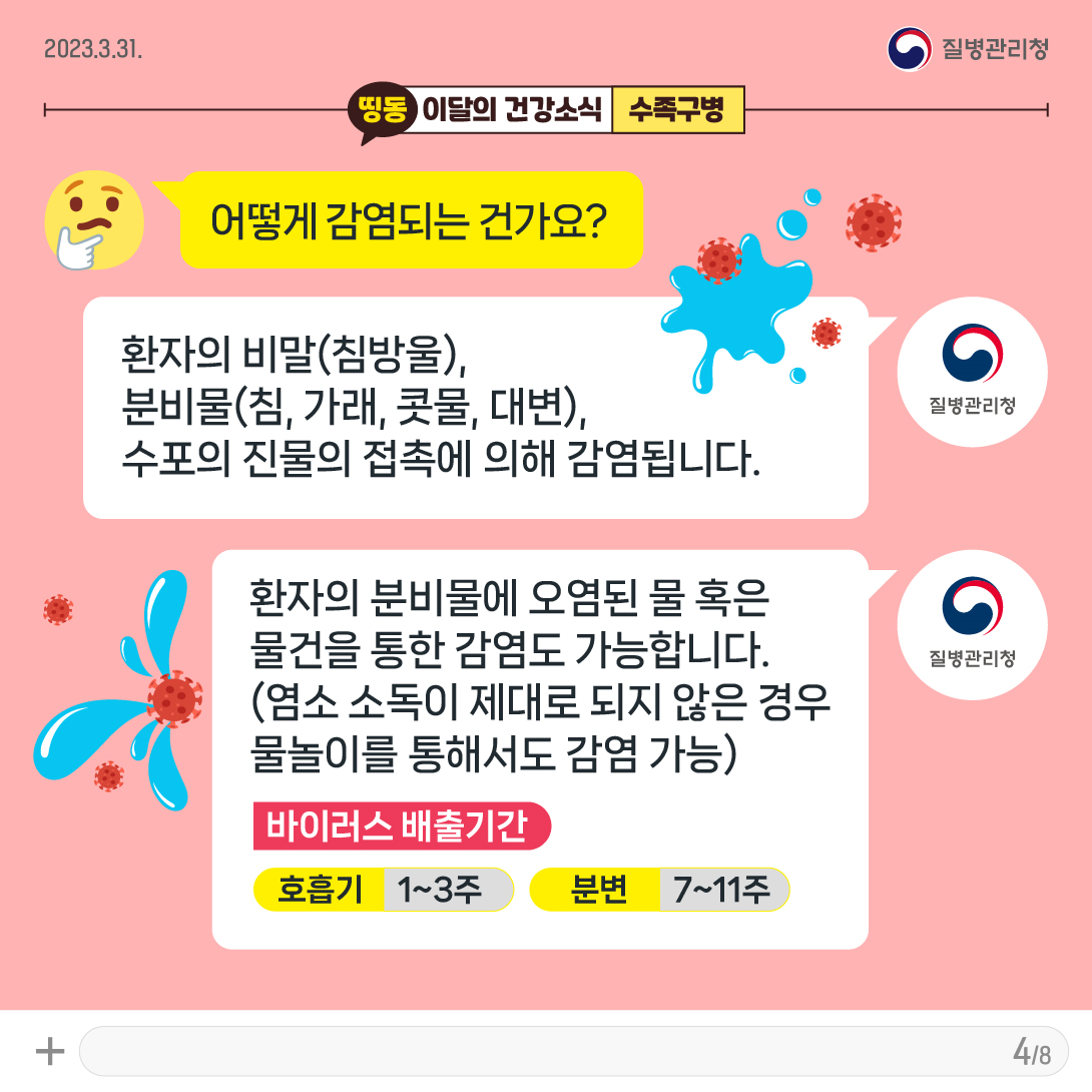 4. 수족구병의 감염경로